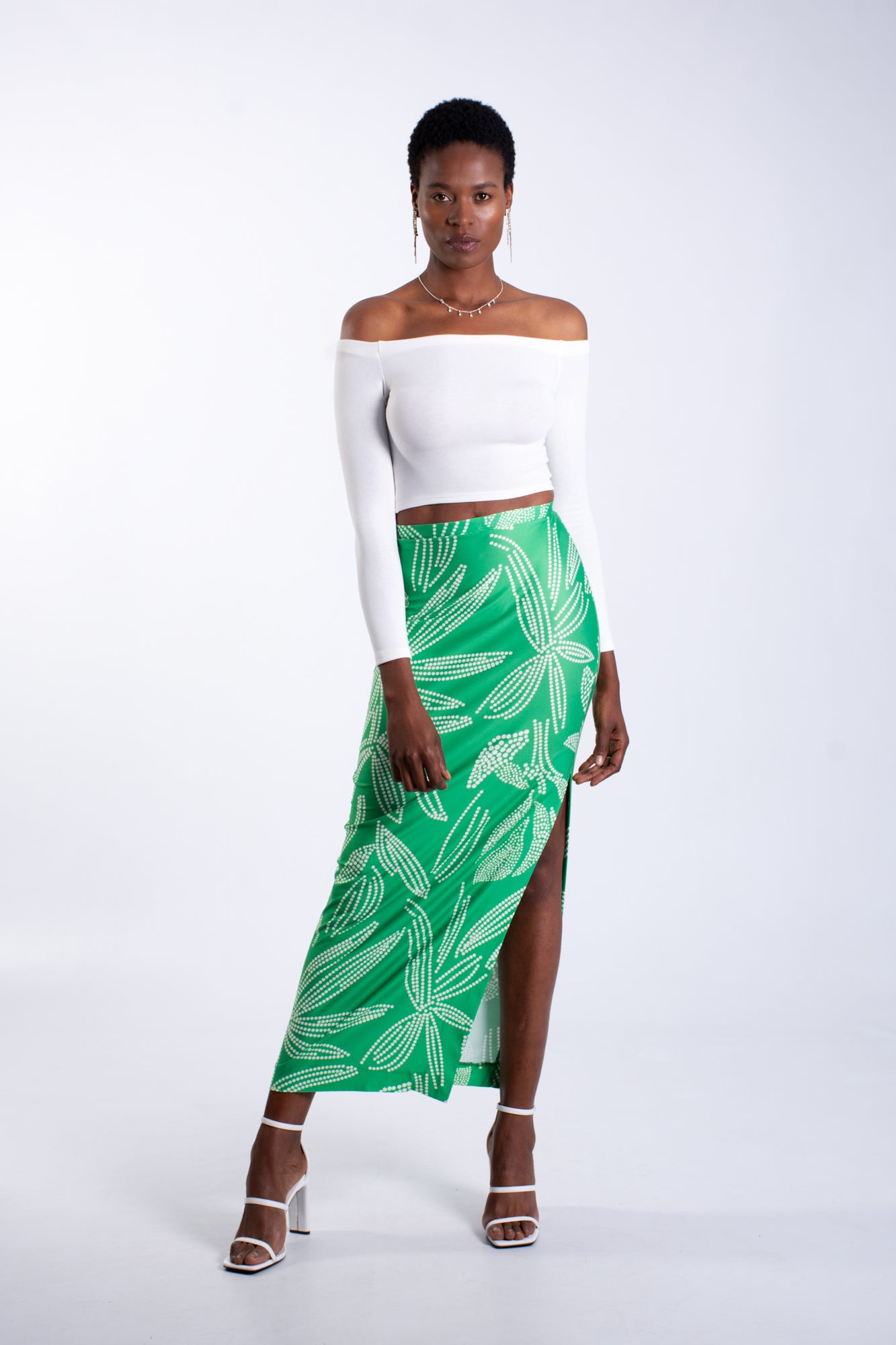 Green leaf shop maxi skirt