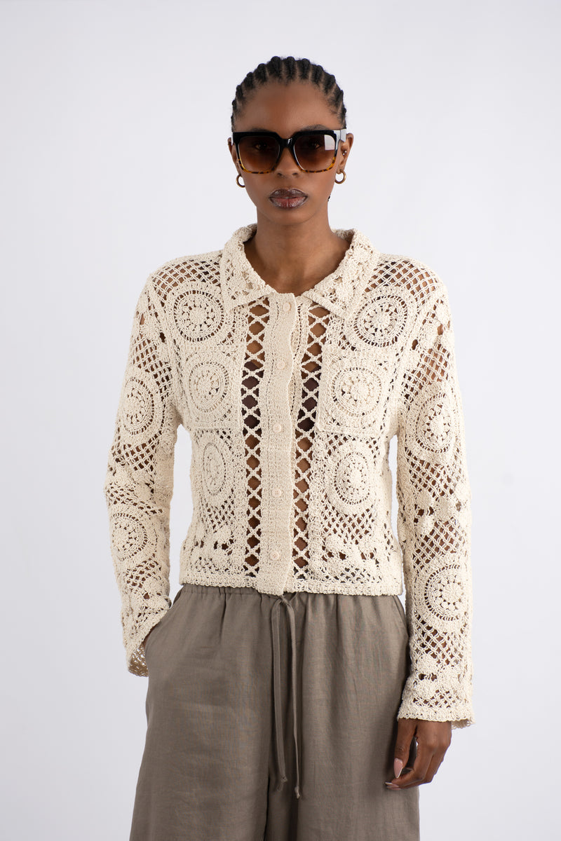 Crochet Cardigan - Cream