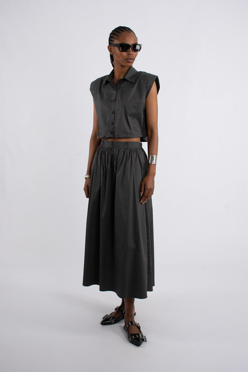 Cotton Cap Sleeve Crop Top