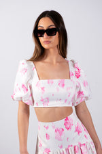 Rose Print Crop Top