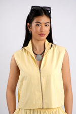 Cotton Sleeveless Zip Top