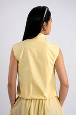 Cotton Sleeveless Zip Top