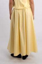 Pull On Flare Cotton Midi Skirt