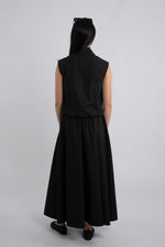 Pull On Flare Cotton Midi Skirt