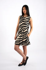 Sleeveless Animal Print Oversize Dress