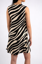 Sleeveless Animal Print Oversize Dress