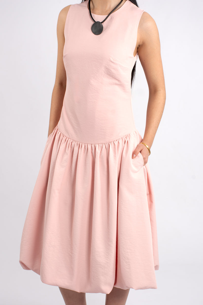 Drop Waist Sleeveless Midi Bubble Dress
