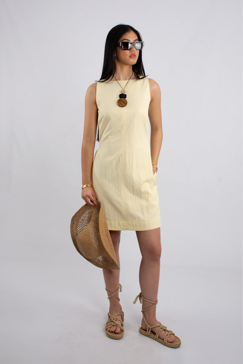 Sleeveless Belted Back Mini Dress
