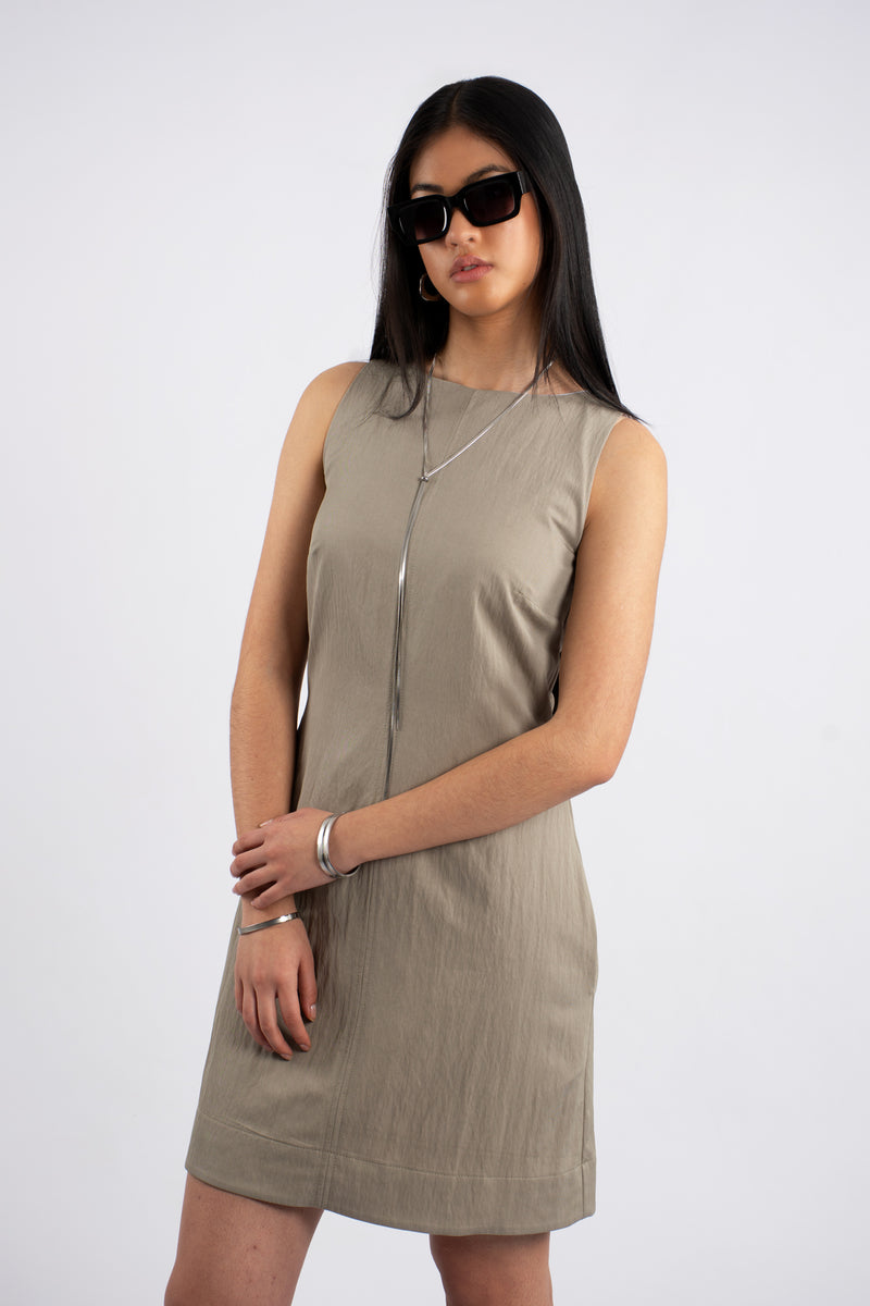 Sleeveless Belted Back Mini Dress