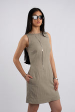 Sleeveless Belted Back Mini Dress