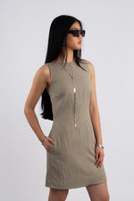 Sleeveless Belted Back Mini Dress