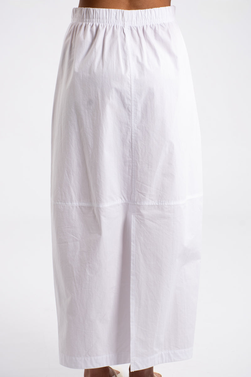 Cotton Midi Barrel Skirt