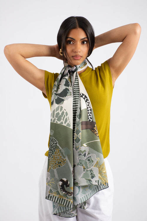 Silk Touch Lazy Leopard Scarf