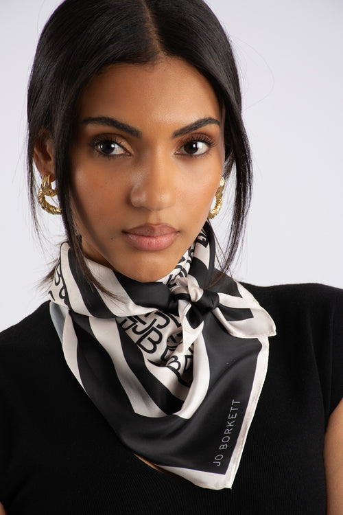 Silk Touch Lux Logo Neckerchief - Cream