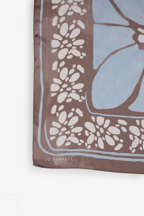 Silk Touch Magnolia Neckerchief - Brown