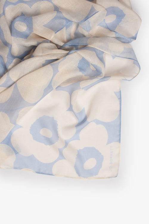 Voile Monotone Flowers - Cream