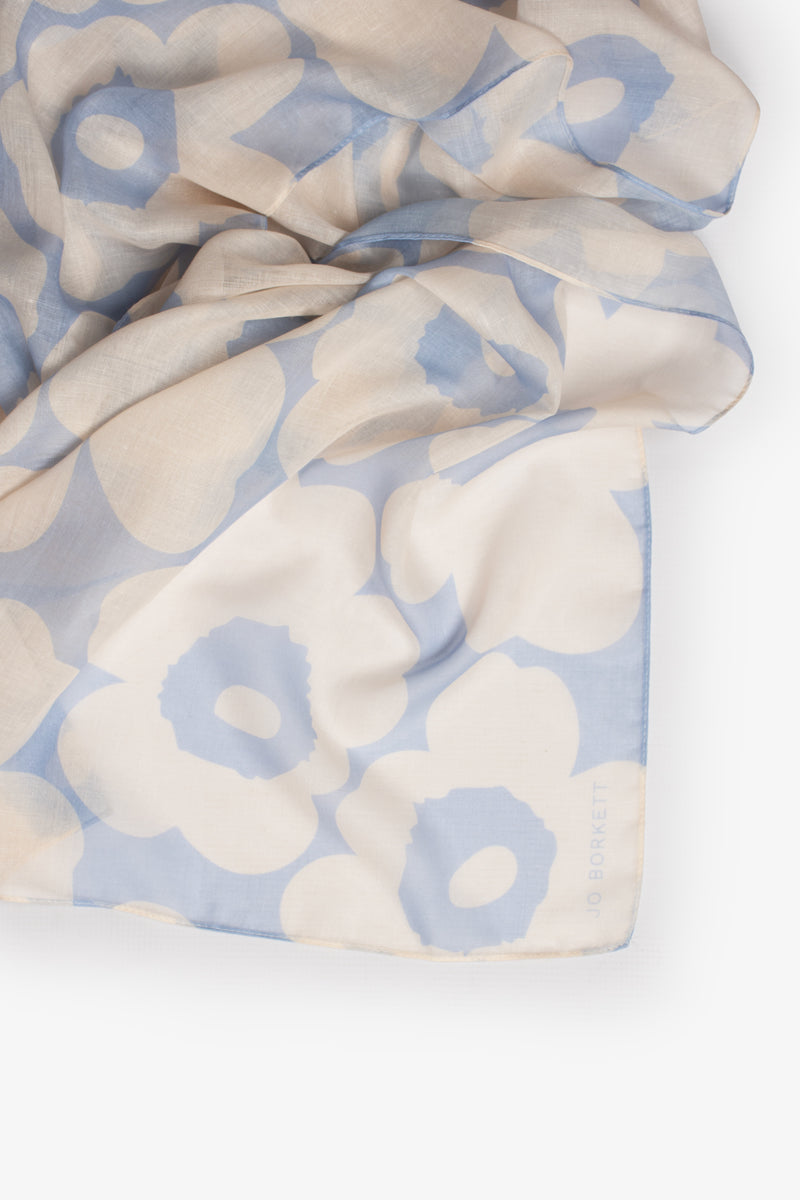Voile Monotone Flowers - Cream