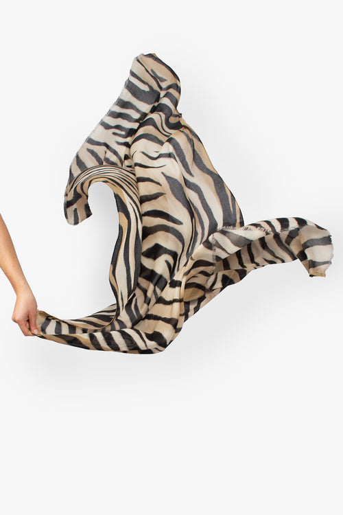 Voile Tiger Print Scarf