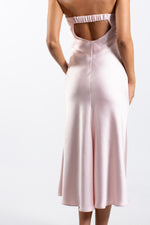 Satin Strapless Midi Dress