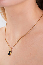 Black Pendant Gold Necklace