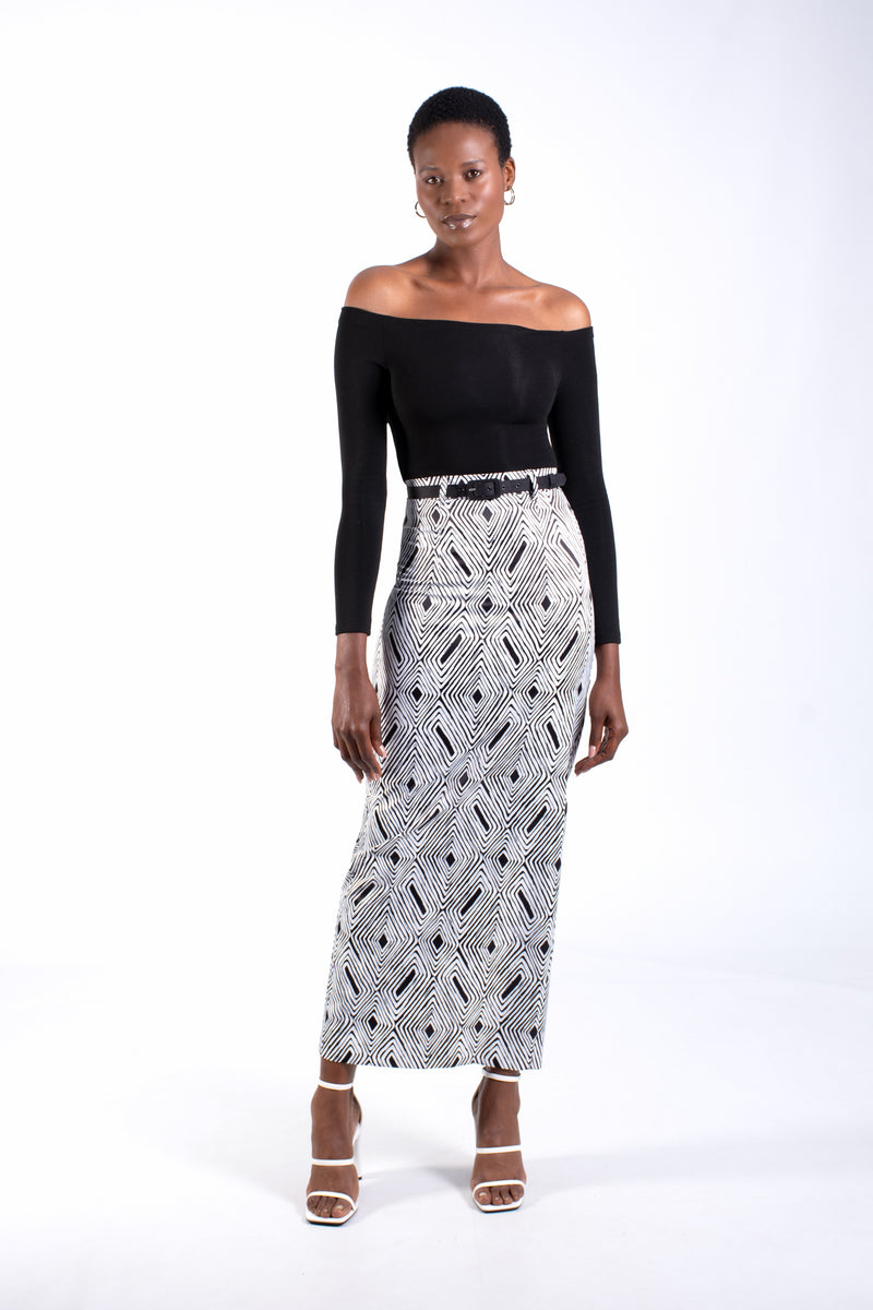 Belted Slimline Maxi Skirt