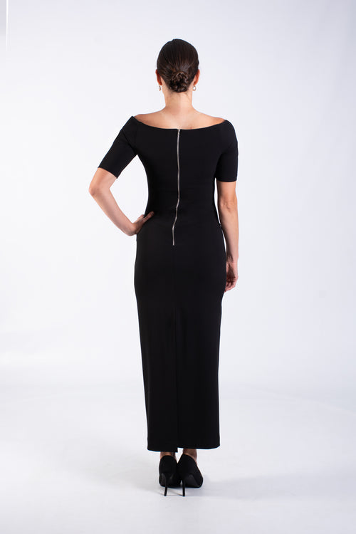 Off Shoulder Sleeve Maxi Dress