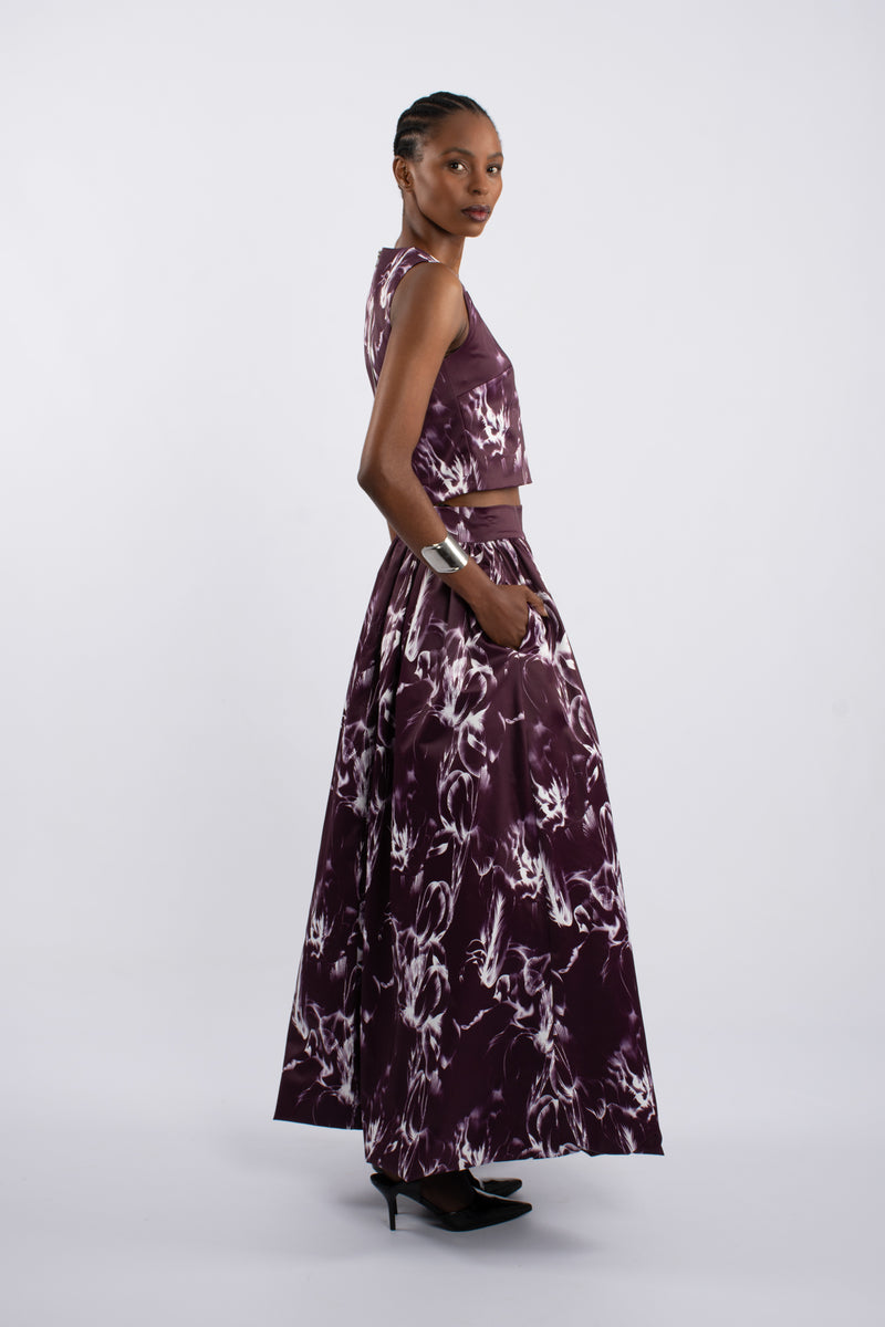 Brushed Lily Print Maxi