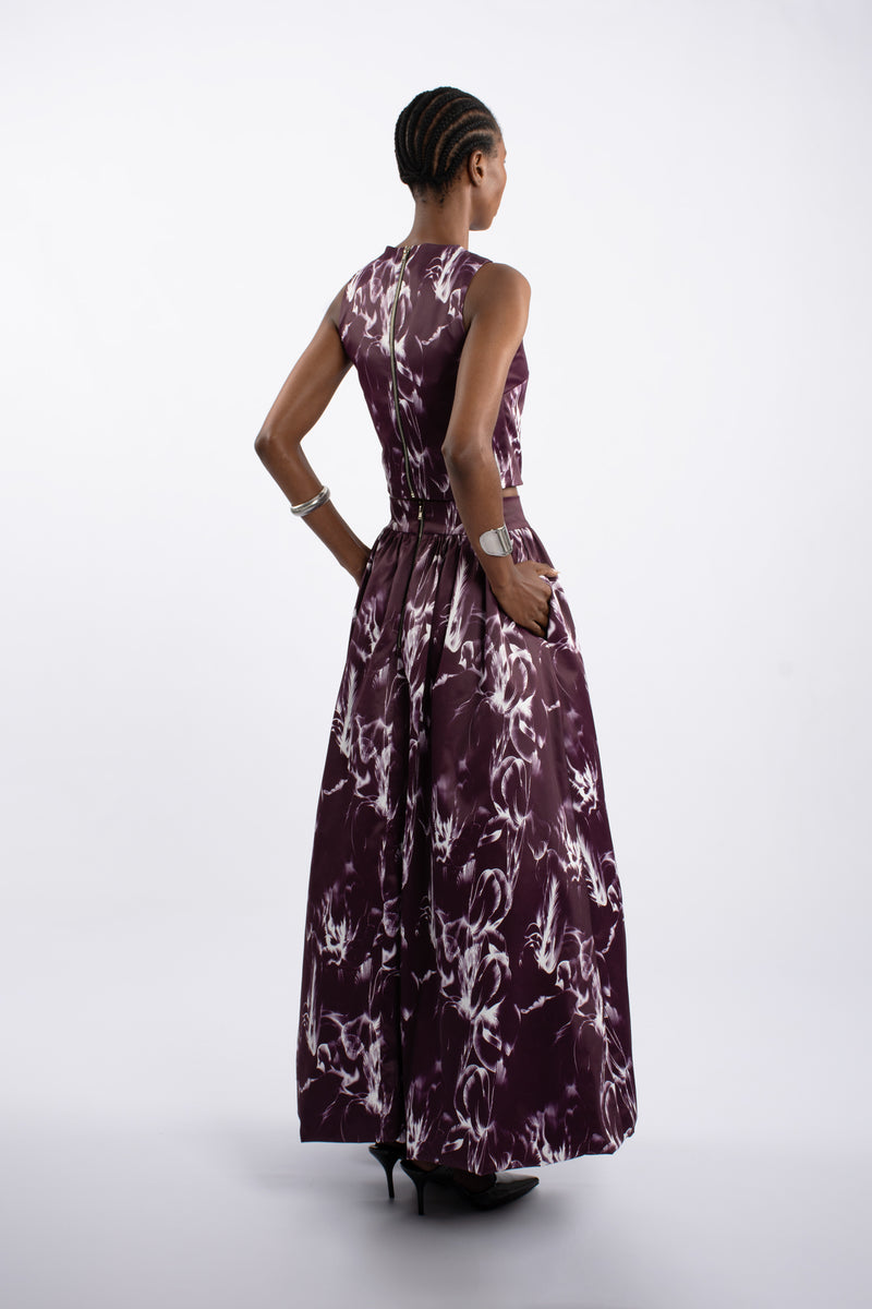 Brushed Lily Print Maxi