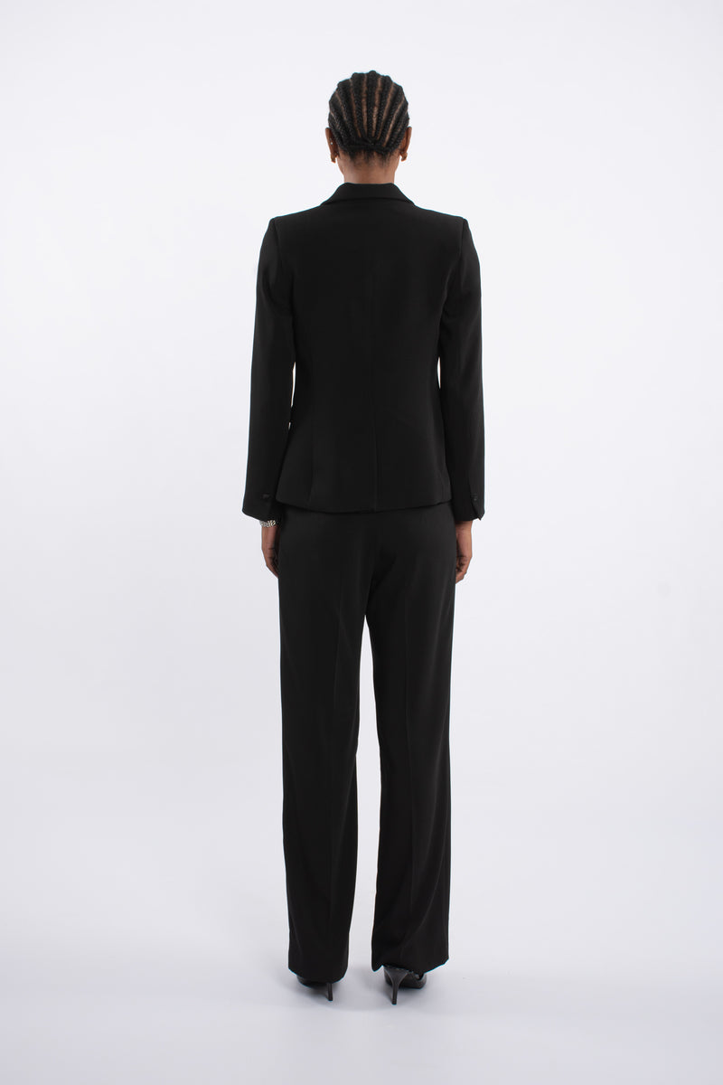 Twill Single Pleat Trouser - Black