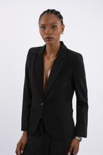 Twill Long Sleeve Jacket - Black