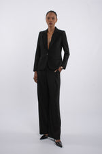 Twill Single Pleat Trouser - Black