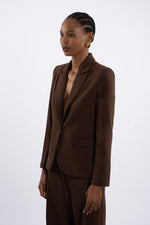 Twill Long Sleeve Jacket - Brown