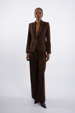 Twill Long Sleeve Jacket - Brown