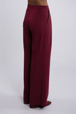 Twill Single Pleat Trouser -  Burgundy