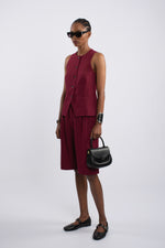 Twill Waistcoat - Burgundy