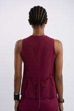 Twill Waistcoat - Burgundy