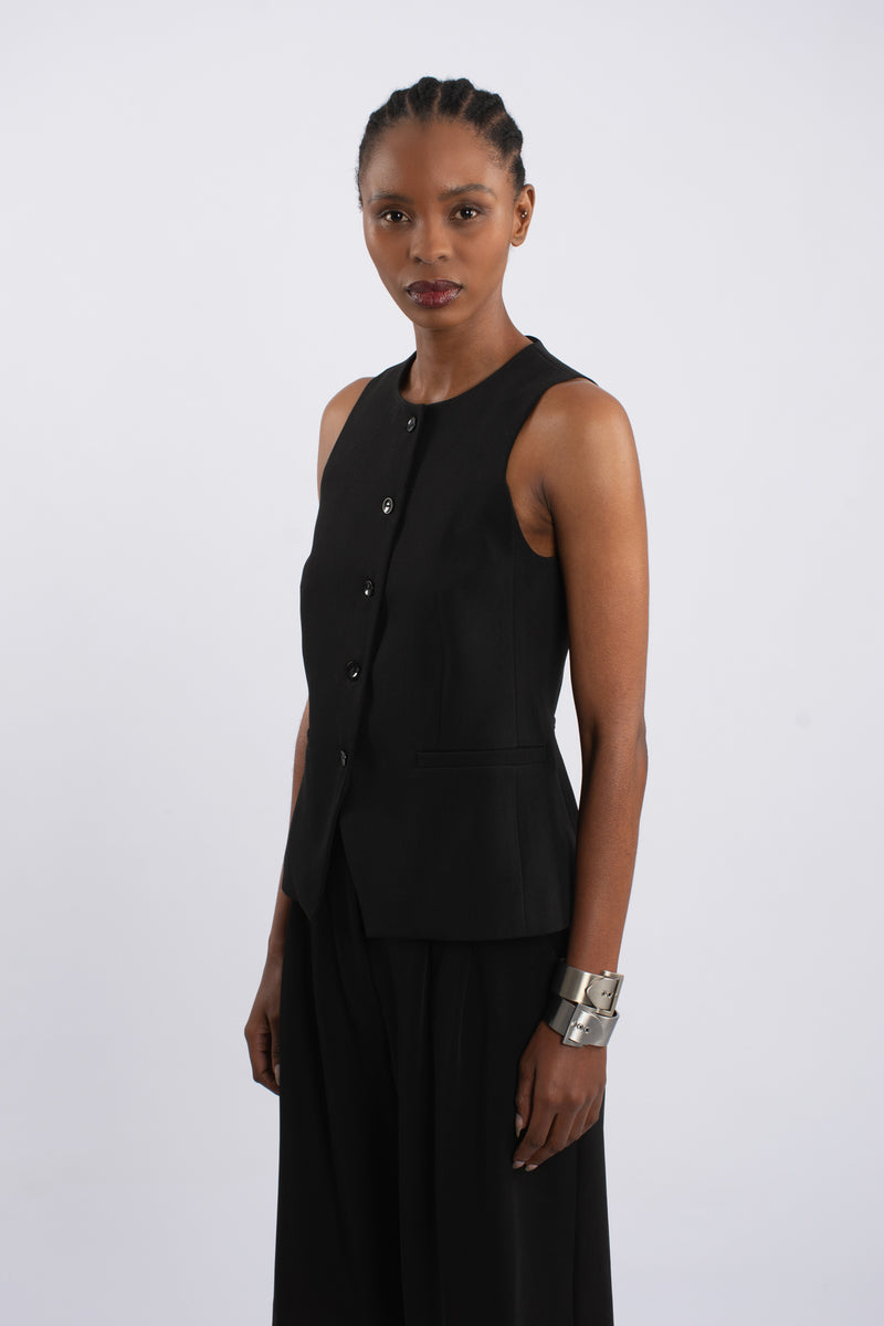 Twill Waistcoat - Black