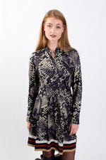 Snake Skin Print Shirt Dress