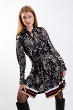 Snake Skin Print Shirt Dress