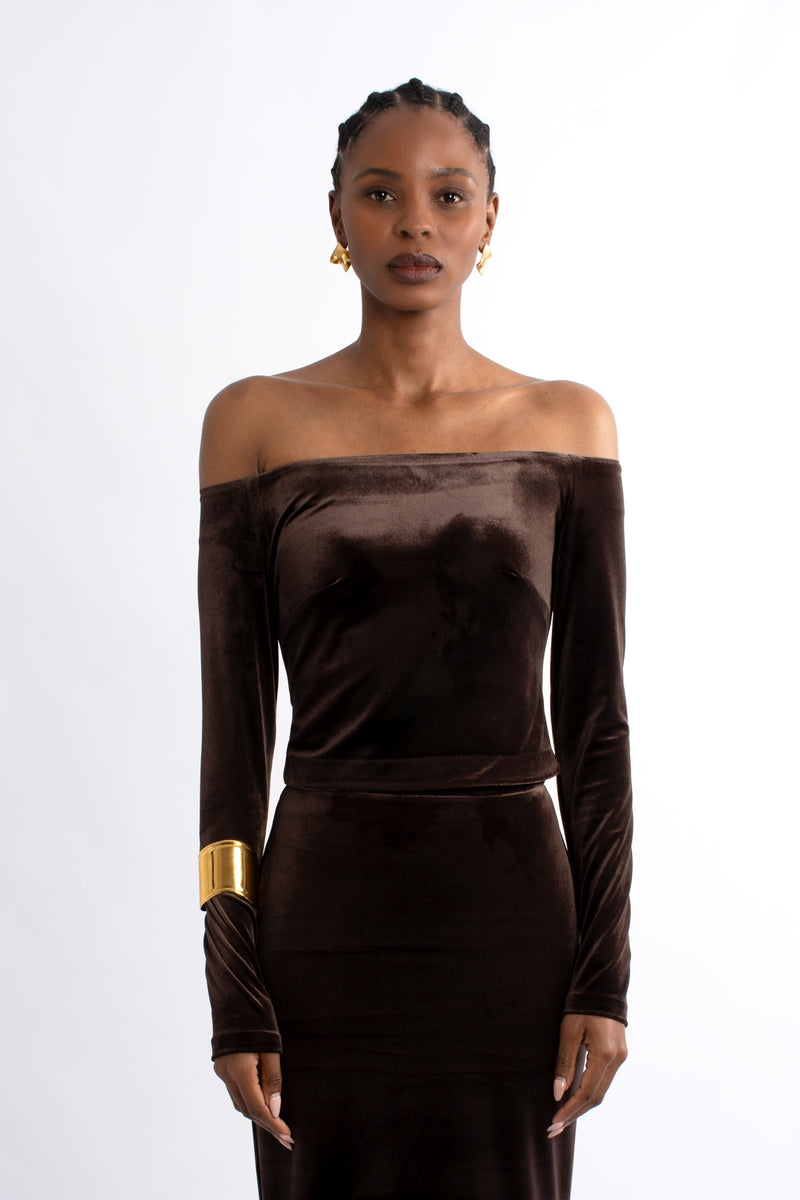 Velvet Off Shoulder Top