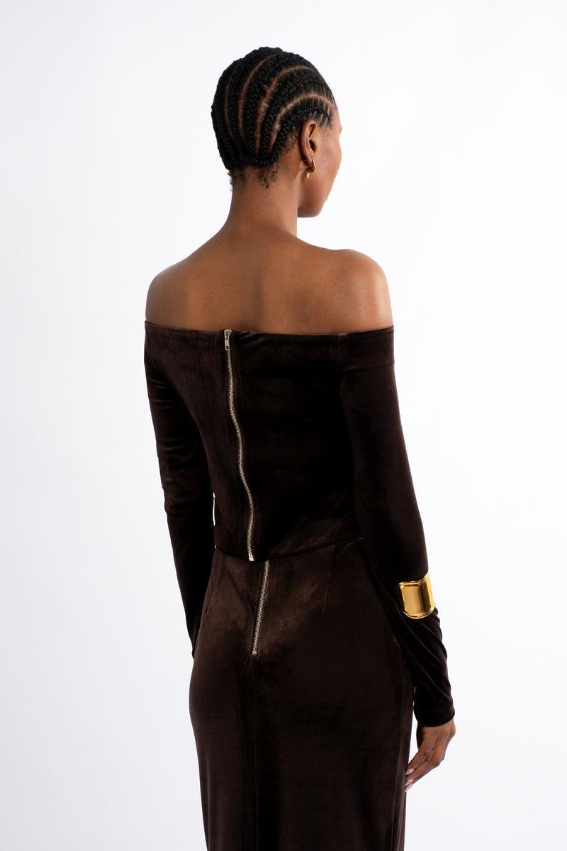 Velvet Off Shoulder Top