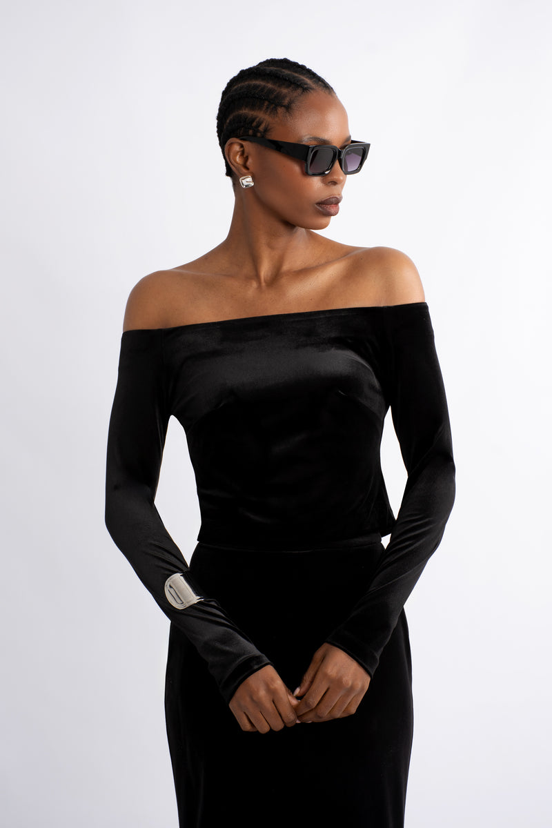 Velvet Off Shoulder Top