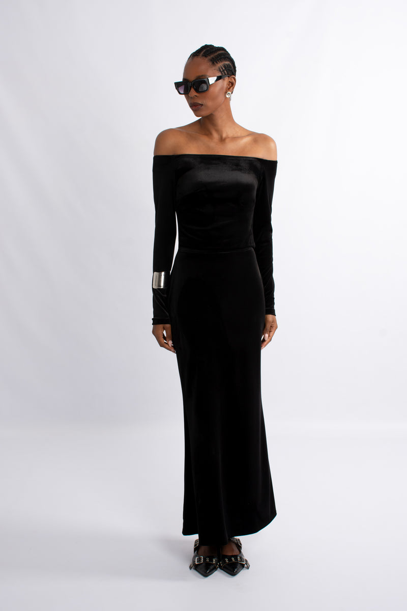Velvet Maxi Skirt