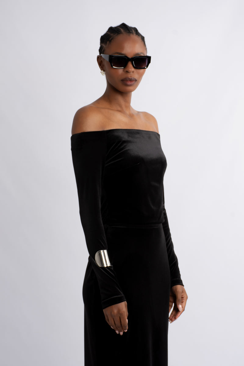Velvet Off Shoulder Top