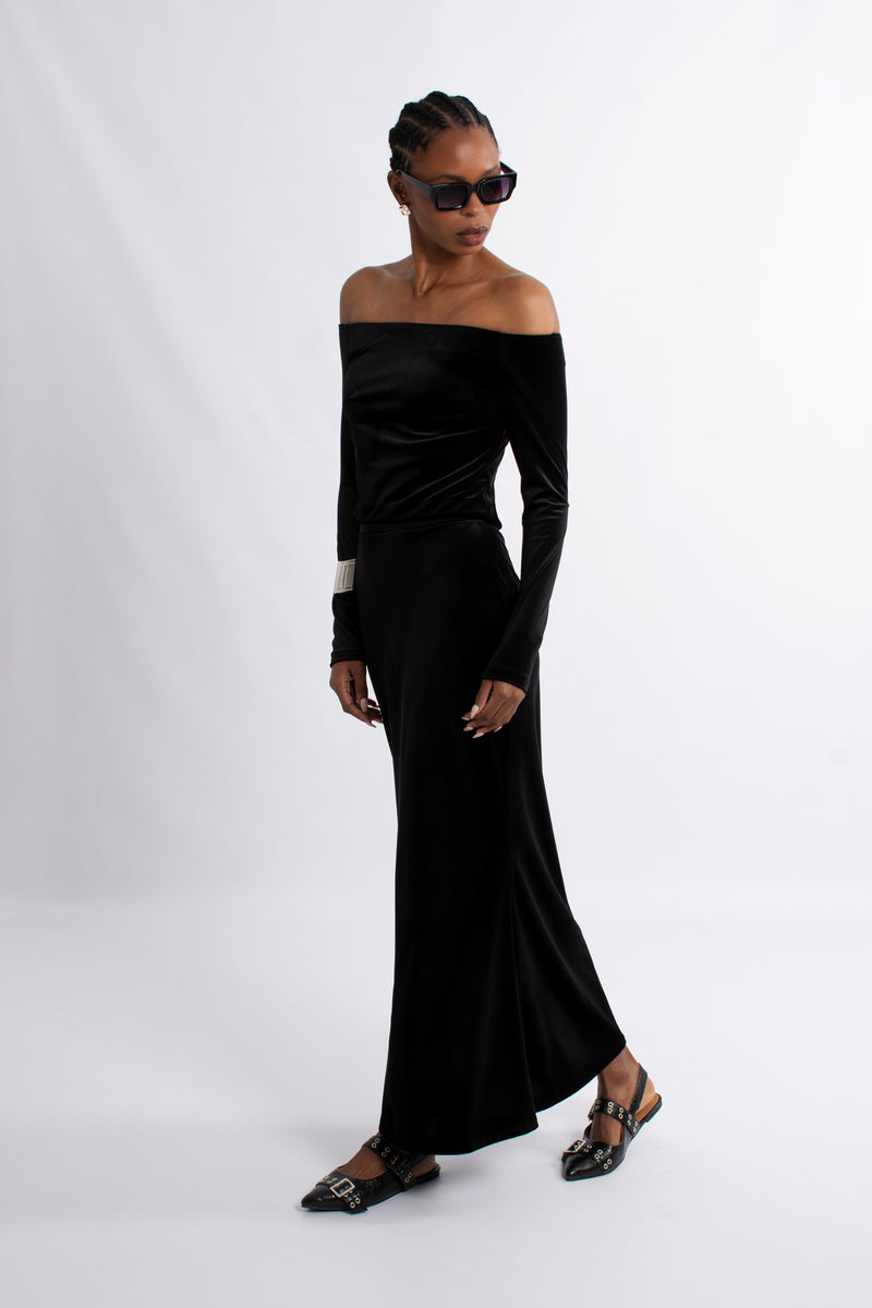 Velvet Maxi Skirt