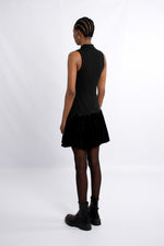 Sleeveless Spandex Velvet Bubble Dress