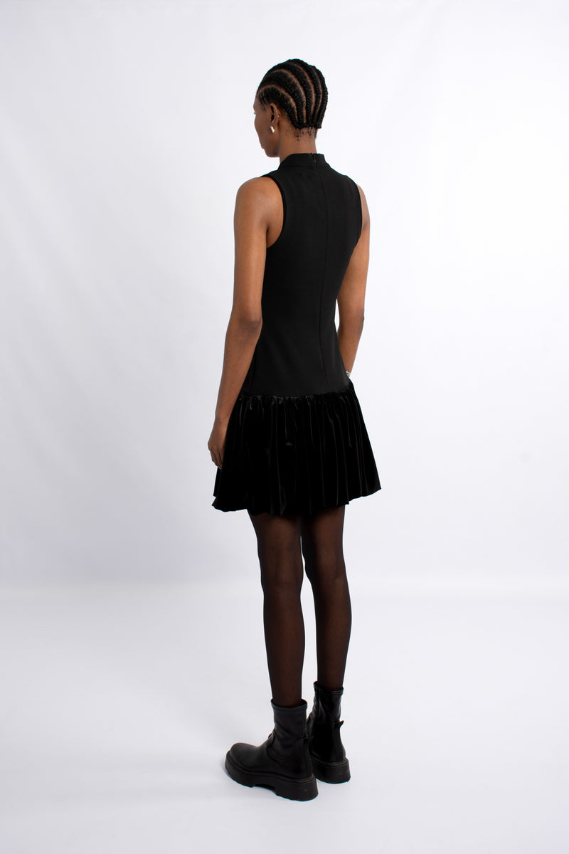 Sleeveless Spandex Velvet Bubble Dress