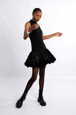 Sleeveless Spandex Velvet Bubble Dress