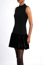 Sleeveless Spandex Velvet Bubble Dress