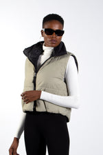 Two Tone Sleeveless Puffer